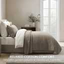 EVERGRACEHOME 100% Cotton Modern Lines Quilt Set King Size, Pre-Washed Soft Striped Coverlet Bedspread, 3 Piece Lightweight Bedding Set for All Season, with 2 Pillow Shams, Stone Taupe | Modern & Timeless, 100% Cotton, Soft, Pre Washed, Oeko-Tex Certified, Lightweight