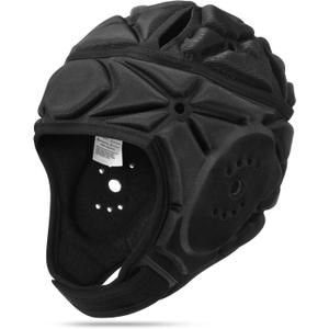 Soft Helmet for Flag Football Scrum Cap Soft Shell Helmet Rugby Headgear for Youth Adults (Medium, BLACK Pro)