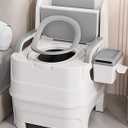 Bedside Commode, Portable Toilet for Foldable Armrests, 15"-17" Seat Width Safety Commode Toilet for Elderly and Disabled, Height Adjustable Bedside Commodes for Seniors