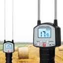 Hay Moisture Tester, Portable Hay Moisture Meter, Hay Bale Moisture Tester with Dual Probe, Forage Moisture Tester with Automatic Temperature Compensation for Alfalfa, Forage, Orchard Grass, Bales