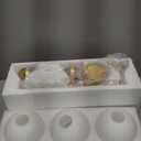 Modern Gold Bathroom Vanity Lights 3-Light Bathroom Light Fixtures Over Mirror with Milk White Glass Shade Modern Wall Sconce Lighting Bath Vanity Lights (Exclude E26 Bulb)