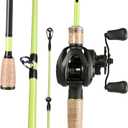 Sougayilang Lite Fishing Rod and Reel Combo, Baitcaster 2-Piece Rod, IM6 Graphite Blanks, Stainless Steel Guides with Ceramic Rings, EVA Handle, Freshwater Fishing, Size: 6'10''/6.9ft