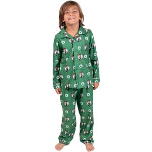 Ultra Game Youth NBA Official 2-Piece Super Soft Button Down Pajamas Set