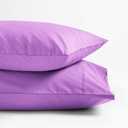 XOOX Linen 100% Cotton Sheets for Queen Size Bed - 500 Thread Count 4 PC Queen Cotton Sheets, 16" Deep Pocket Sheet Set, Cooling Sheets Queen Size for Hot Sleepers, Soft, Breathable - Lilac/Lavender