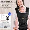 Baby Carrier Newborn to Toddler with Hip Seat, Soft 6-in-1 Ergonomic All Positions Infant Carrier 7-33 Ib with Hood and Multiple Pockets for All Seasion Use for Dad and Mom Black
