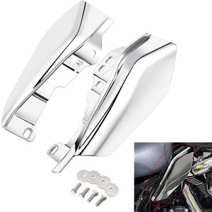 PBYMT Mid Frame Air Deflectors Heat Shield Compatible for Harley Touring Road King Street Electra Glide 2009-later Also Compatible with Models Equipped with Coolflow Fan(Chrome)