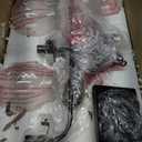 Dining Room Light Fixture, 3-Light Pendant Lighting for Kitchen Island, 25" Rustic Mottled Black Chandelier with Seeded Glass Globes