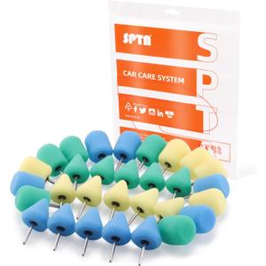 Mini Buffing Polishing Pads, 30Pcs Mini Detail Polishing balls Use On Rotary Tools,Cordless electric drill, Small area Polisher Tool for Tight Area Detailing Polishing Waxing And Sealing Glaze -MNPC30