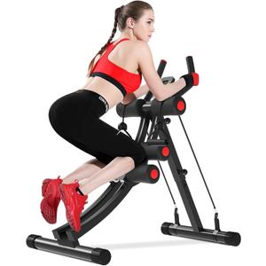 KESHWELL Ab Machine, Ab Workout Equipment For Home, Whole Body Exercise Waist Trainer For Women, Ab Machine For Stomach Workout, Foldable Fitness Exercise Equipment With Resistance Bands & LCD Display
