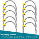 10PK 16 Inch Faucet Supply Lines, 3/8" Comp x 1/2" FIP Sink Hose Faucet Hose Connector, for toilet hose for Bathroom Kitchen Water Supply with Stainless Steel Braided Supply Line & Faucet Hose Wrench