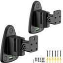 Upgraded Universal Metal Speaker Wall Mount, Swivel & Tilt, Speaker Mount for Small Speakers with 1/4-20, M4 M5 M6 Thread & Keyhole, For Samsung, Bose, JBL, Klipsch, Sony, Built-In Level, 2 Pack