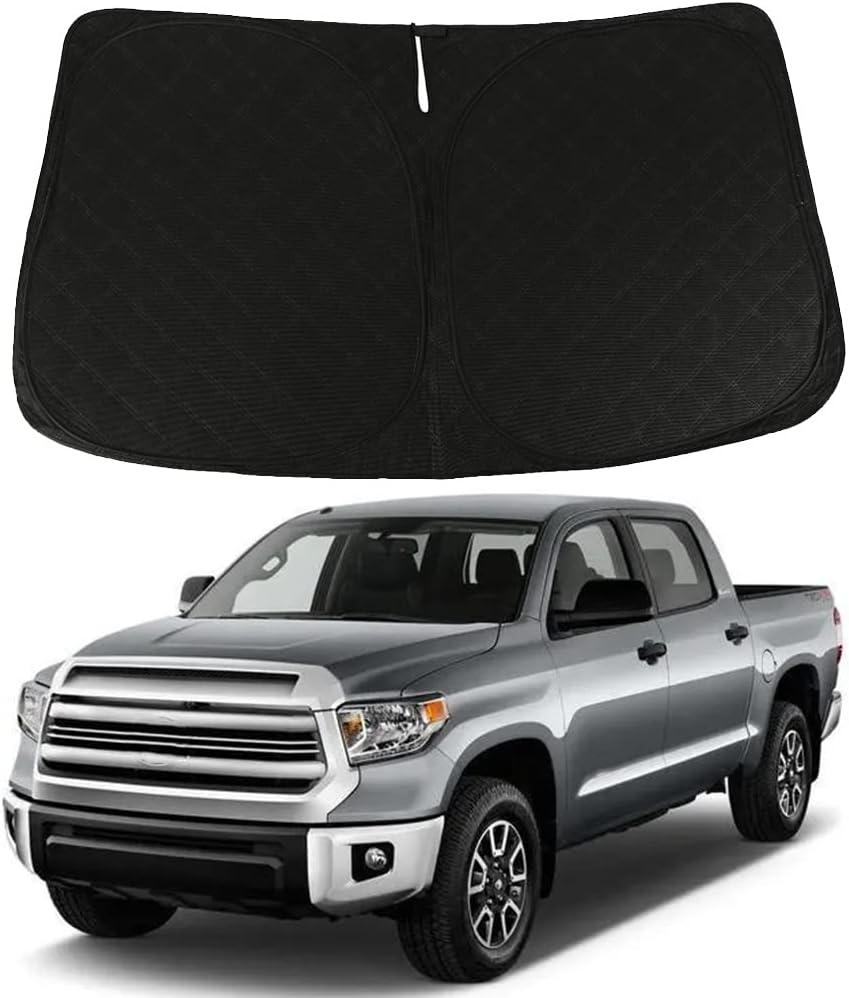 2 x D-Lumina Windshield Sun Shade - Compatible with Toyota Tundra (Limited, SR5, Platinum, TRD Pro) 2007-2021 - Upgraded 3 Layers 240T Material, Foldable Front Window Sun Shield Protector