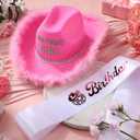 Chicingyou Birthday Girl Cowgirl Hat and Sash for Women Disco Birthday Gift Party Decorations Cowgirl Hot Pink Cowboy Hat for Western Cow Theme Rodeo Retro Horse Party Favors