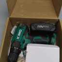 KIMO Cordless Drill Set with 20V 2.0Ah Battery 2 Packs, 0-1350 RPM, Max 350 In-lb Torque, 3/8" Keyless Chuck, 18+2 Clutch Setting, 18pcs Accessories, Power Drill for Drilling Wood Bricks Walls Metal