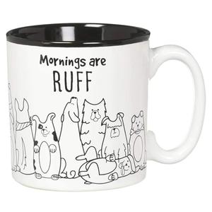 Burton and Burton Mornings are Ruff Ceramic Coffee Mug, 13 Ounce