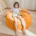HIGOGOGO Bean Bag Chair Bed,Convertible Beanbag Folds from Lazy Chair to Floor Mattress Bed,High-Density Foam Filling, XX-Small,Orange