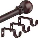 Authandis Bronze Curtain Rods for Bedroom with Brackets,5/8 Inch Diameter Small Window Curtain Rod 30 to 120 Inches,Easy Install Drapery Rods