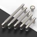 Amerdeco 10 Pack Brushed Satin Nickel knurled Cabinet Pulls 5 Inch(128mm) Hole Center Drawer Pulls Cabinet Hardware Kitchen Cabinet Handles for Bathroom ZH0072