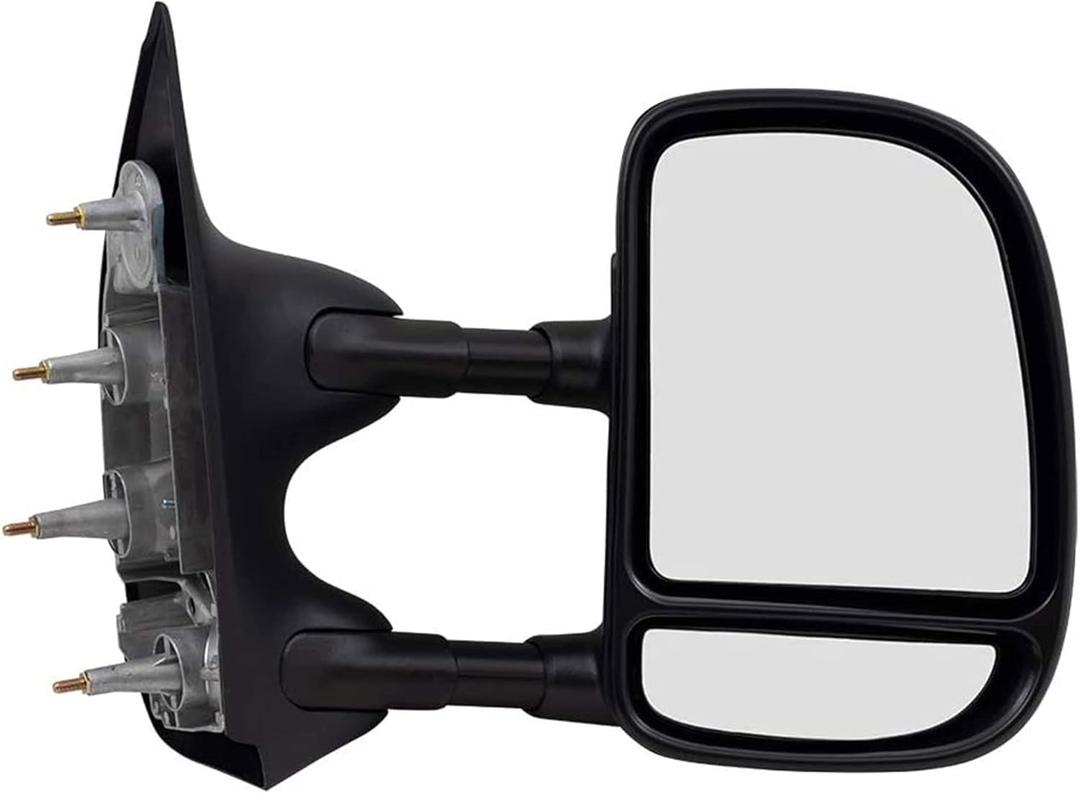 PartsFlow Manual Right Side Door Mirror For 2002-2016 Ford E-350 Super Duty/ E-150/ E-250/ Econoline Van/ Econoline/ E-150 Club Wagon/ E-350 Club Wagon/ E-150 Econoline Club Wagon/ E-250 Econoline