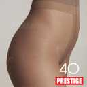 Conte Women's Classic Silky Semi Opaque Pantyhose Tights Prestige 40 Den (Brown, L)