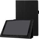 for Amazon All-New Kindle Fire HD10 7th 9th Generation Smart Cover, Ultra Slim Folio Stand Auto Sleep/Wake Up Leather Case for All New Fire HD 10 (2017 2019 Release) 10.1 inch (Black)