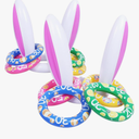 14 Pack Max Fun Easter Inflatable Bunny Ring Toss Games Inflatable Toss Game for Easter Party Favors Indoor Outdoor Games, 2 Bunny Ears Balloons, and 3 Balloons for Each Color Blue, Yellow, Pink and Green (Easter Bunny Ears Ring Toss)