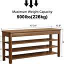 AQIMUELE 3 Tier Shoe Bench with Storage, Wood Shoe Rack for Front Door Entrance, Entryway Shoe Storage Bench., 47.24"w X 13.8"d X 20.5"h