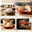 DIY Double Dutch Oven for Sourdough Bread Baking Enamel Cast Iron Bread Baker with Lid, Bake Two Different Loaves at Once, 500F Oven Safe, Includes 25" Banneton Proofing Baskets
