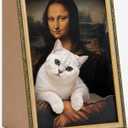 Mona Lisa Cat Bed, Cardboard Cat House & Scratcher, Artistic Cat Furniture
