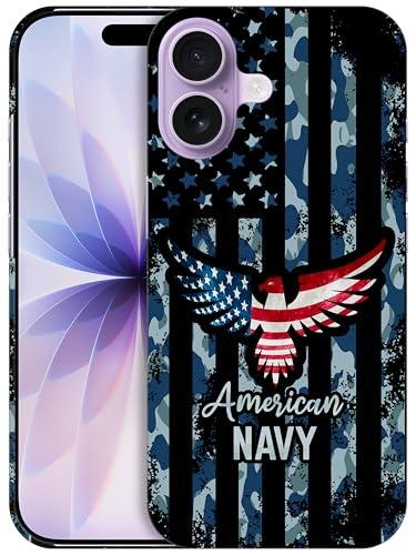 GlamCase for iPhone 17, iPhone 17 Case - American Navy Bald Eagle Flag Design Printed Cute Slim & Sleek Hard Plastic Snap on Protective Designer Back Phone Case/Cover for iPhone 17