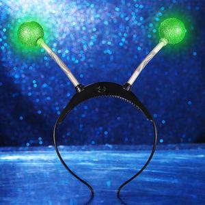 Sixexey Light Up Alien Headband LED Martian Hair Band Antenna Hair Accessories for Women (Green, One Size) (1 Count (Pack of 1))