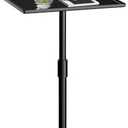 OIKASSU Height Adjustable C Shaped End Table,Metal Sofa Side Table,Small TV Tray Table for Small Spaces with Matte Black Tray,Bed Table Drink Coffee Tables for Bedroom,Black