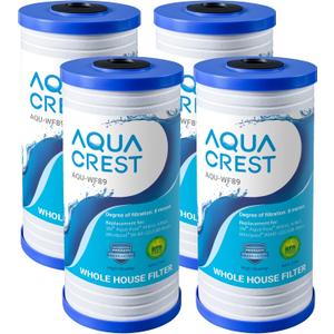 AQUA CREST AP810 Whole House Water Filter Replacement for 3M Aqua-Pure AP810, AP801, AP811, Whirlpool WHKF-GD25BB, WHKF-DWHBB, 5 Micron, 10" x 4.5", Well & Tap Water Filter, Pack of 4