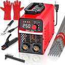 Wrdlosy-MINI Portable Stick Welder 250Amp, 110V Welding Machine with 20PCS Rods & Gloves  Compact Arc Welder Kit for Beginners, Home DIY, Metal Repairs (Iron, Steel, Stainless Steel)