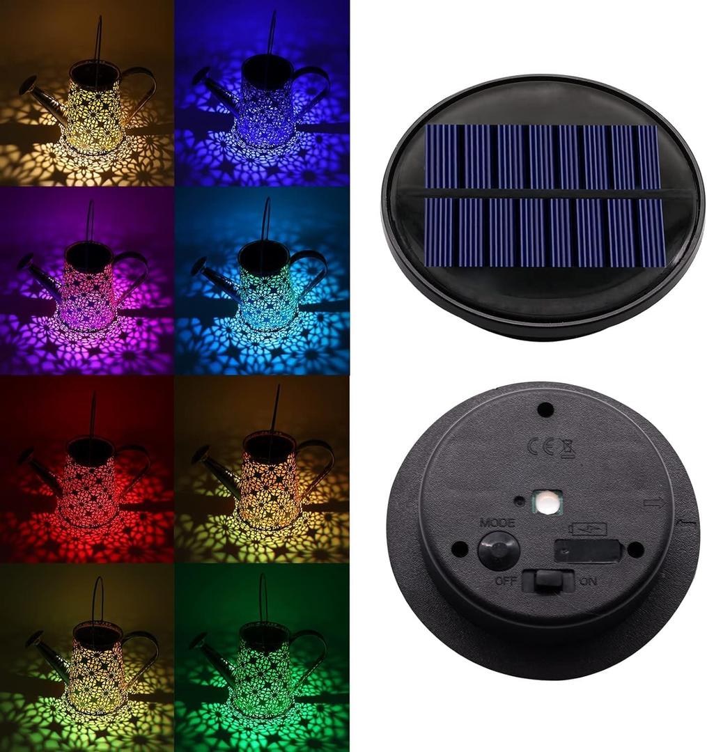 2 Pack Solar Lights Replacement Top Parts, 8 Color 3.74" 10 Lumens LED Lantern Lids Gardening Gift Garden Decor Waterproof Replacement Solar Light Parts Kit for Outdoor Hanging Lantern DIY Decorations