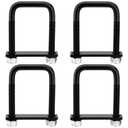 4 Pack Square U Bolt for 3 Inch Wide Leaf Spring, Black Steel U Bolt Brackets with Plates, 5" Long x 3-1/8" Wide x 5/8" Diameter, Fit for Truck, Trailer and Boat