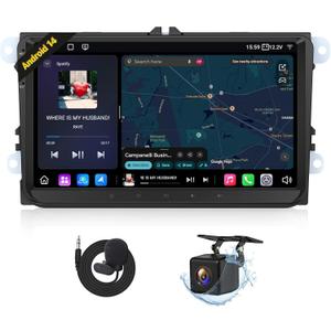Eonon Android 14 Car Stereo for Volkswagen Golf MK5/ MK6 Jetta Passat SEAT Skoda, 9'' CarPlay Android Auto Touchscreen Headunit with DSP, Bluetooth 5.4, SWC, 3+32G - VWX7