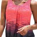 BIKINX Tankini Top Swimsuit Tops for Women Modest Tummy Control Swim Tops Plus Size Bathing Suit Top M