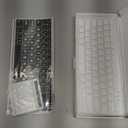 OMOTON Rechargeable Bluetooth Keyboard for iPad, with Adjustable Stand Holder and 2 Key Stickers, Compact Portable Wireless Keyboard for iPad 11th A16, 10th, Pro, Air, Mini (White)