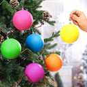 6 Pcs 4 Inches Large Neon Christmas Balls Ornaments Colored Shatterproof Baubles Bright Christmas Tree Decoration Fluorescence Plastic Hanging Balls Ornaments for Xmas Holiday Party Home