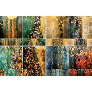 Klimt Abstract Decoupage Rice Papers, 8 x 11.5 inch (A4) - 4 Sheets | 16 Pieces | 8 Unique Designs | Versatile Designs for Art Projects & Crafting by Craft KREATIVELY