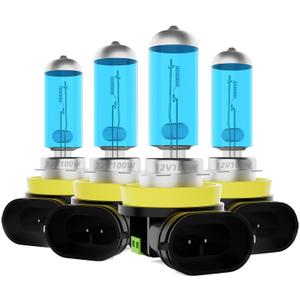 Headlight Bulbs Fit For Nissan Sentra 2013-2020, H11 H11 High Low Beam Combo, Super Bright 5500K White Light High Performance Halogen Light Bulbs, 4PCS