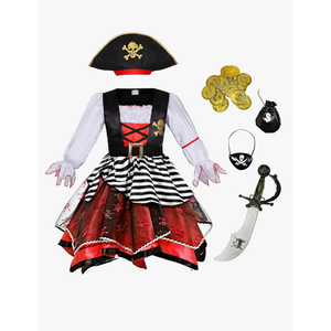 Girls Pirate Costume for Halloween Kids Dress Up M