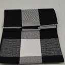 SEEKSEE Cotton Buffalo Plaid Rug 2'x3' Black and White Checked Rug Washable Doormats Indoor Outdoor Rugs for Layered Front Door Mats, Porch, Kitchen, Farmhouse, Entryway