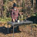 OUTSIDER Portable Aluminum Roll-Up Camping Table | Lightweight Folding Outdoor Table with Storage Mesh Pocket & Carry Bag for BBQ, Beach, Backyard., 46.25 x 27.56 x 27.56 inches