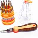 31 in 1 Mini Repair Tool Kit Small Screwdriver Set Magnetic for iPhone, iPad, Computer, Laptop, Watch, Glasses, PC, Camera, Electronic, Non-Slip Handle