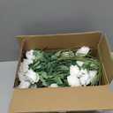 InnoGear 50 Pcs White Roses Artificial Flowers, Fake Velvet Silk Rose Bulk Faux Flower for Decoration DIY Wedding Centerpieces Proposal Bridal Bouquets Shower Party Home Floral Decor (50, White)