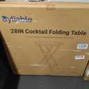 Byliable 28in Cocktail Table White High Top Folding, Round Portable Bar Height Folding Table with Removable Legs, Indoor Outdoor Banquet for Parties, Commercial, Speech, School