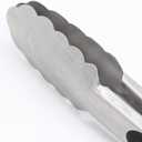 304 Stainless Steel Kitchen Cooking Tongs, 9" and 12" Set of 2 Sturdy Grilling Barbeque Brushed Locking Food Tongs with Ergonomic Grip, Black