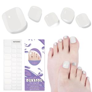 Semi Cured Gel Toe Nail Strips,32 Pcs Toe Nail Stickers Wraps(Snow White),Self Adhesive Long Lasting Toenail Polish Strips with UV Light Requried,Easy to Apply (Dua-78) Semi Cured Gel Toe Nail Strips,32 Pcs Toe Nail Stickers Wraps(Snow White),Self Adhesive Long Lasting Toenail Polish Strips with UV Light Requried,Easy to Apply (Dua-78)